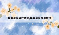 黑客盗号软件名字,黑客盗号专用软件